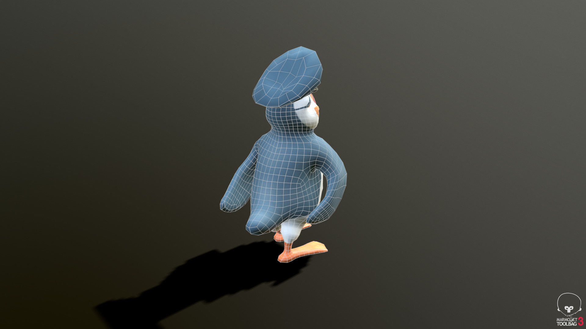 Atlantic Puffin Low-poly 3D model_4