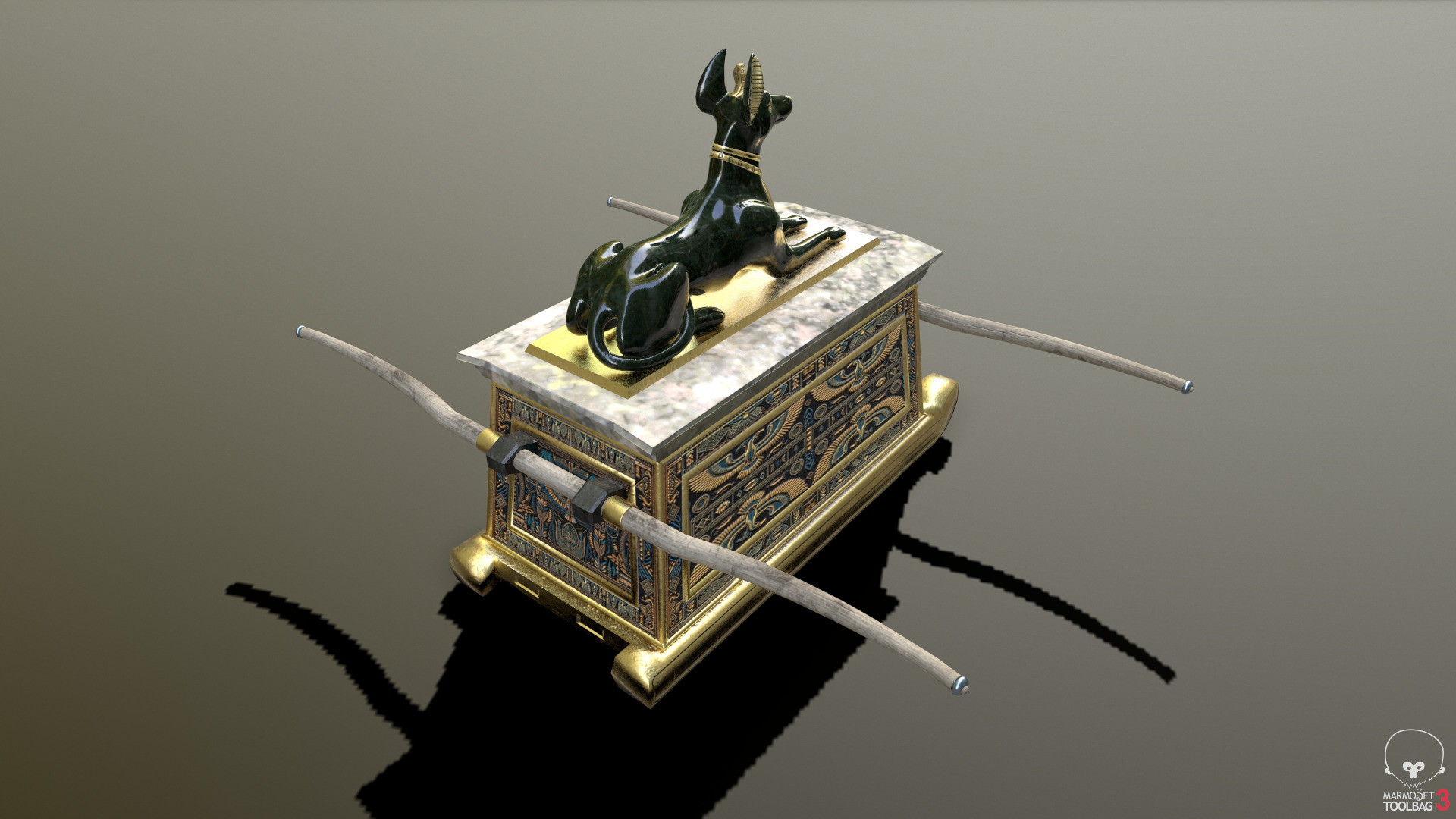 Egyptian Chest Low-poly 3D model_3
