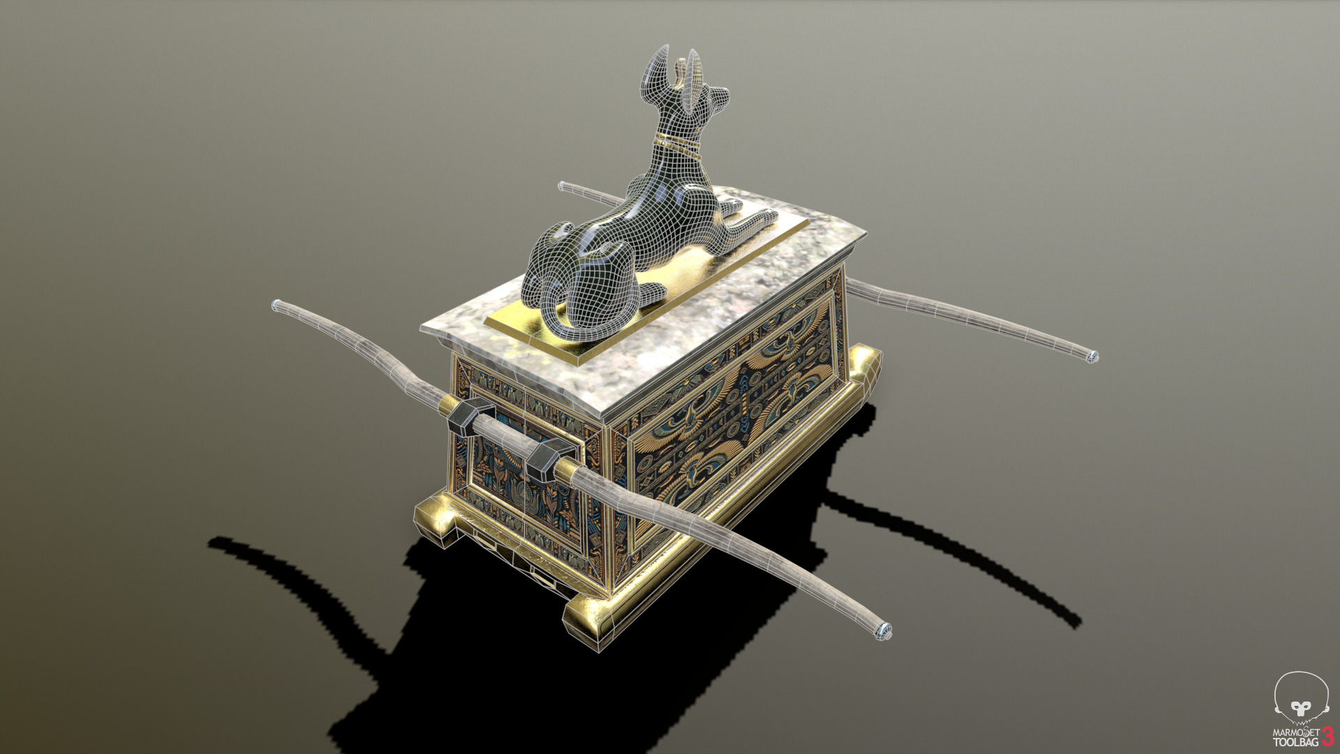 Egyptian Chest Low-poly 3D model_4