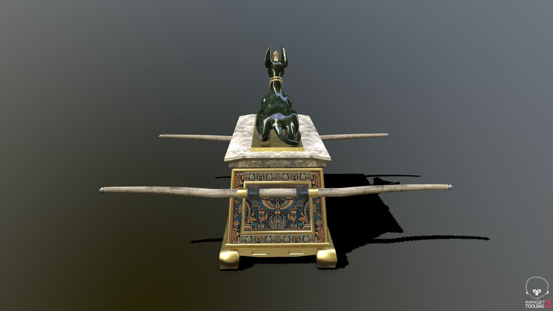 Egyptian Chest Low-poly 3D model_5