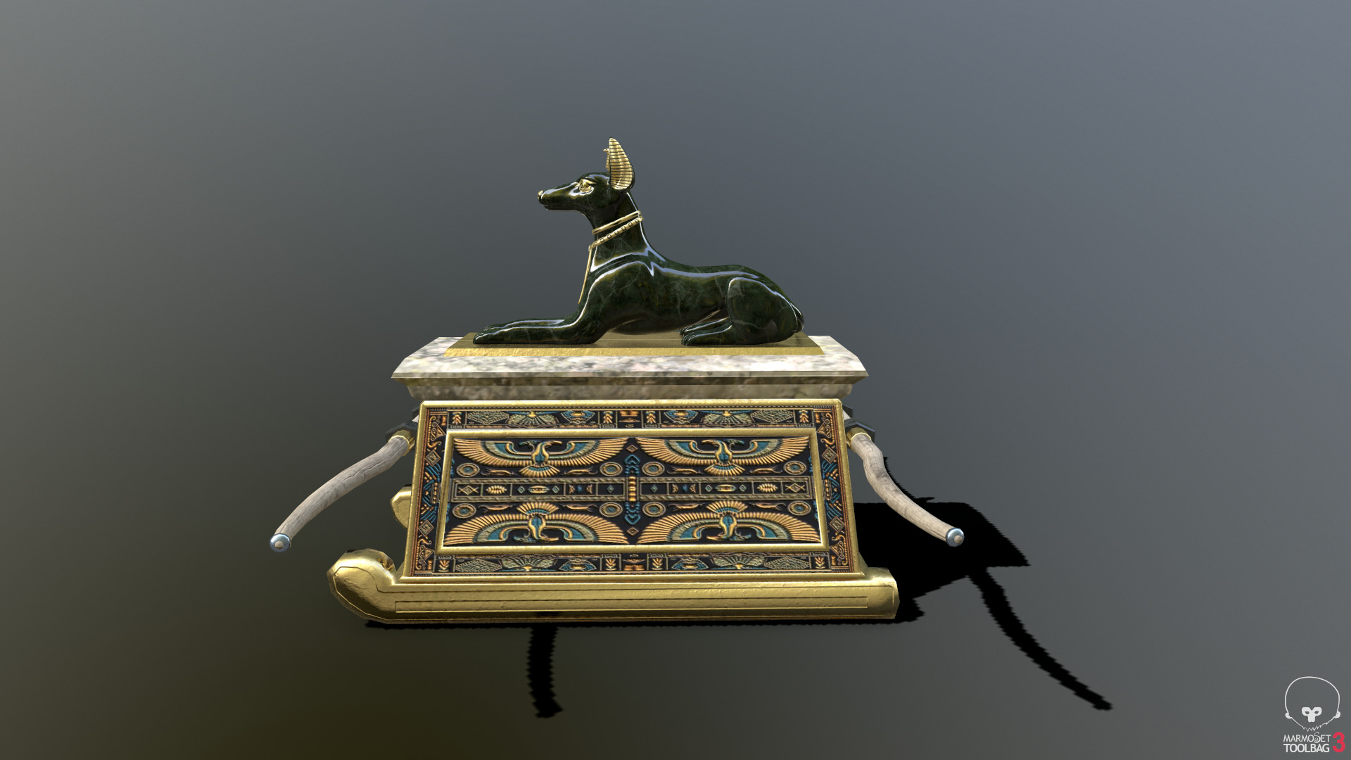 Egyptian Chest Low-poly 3D model_7