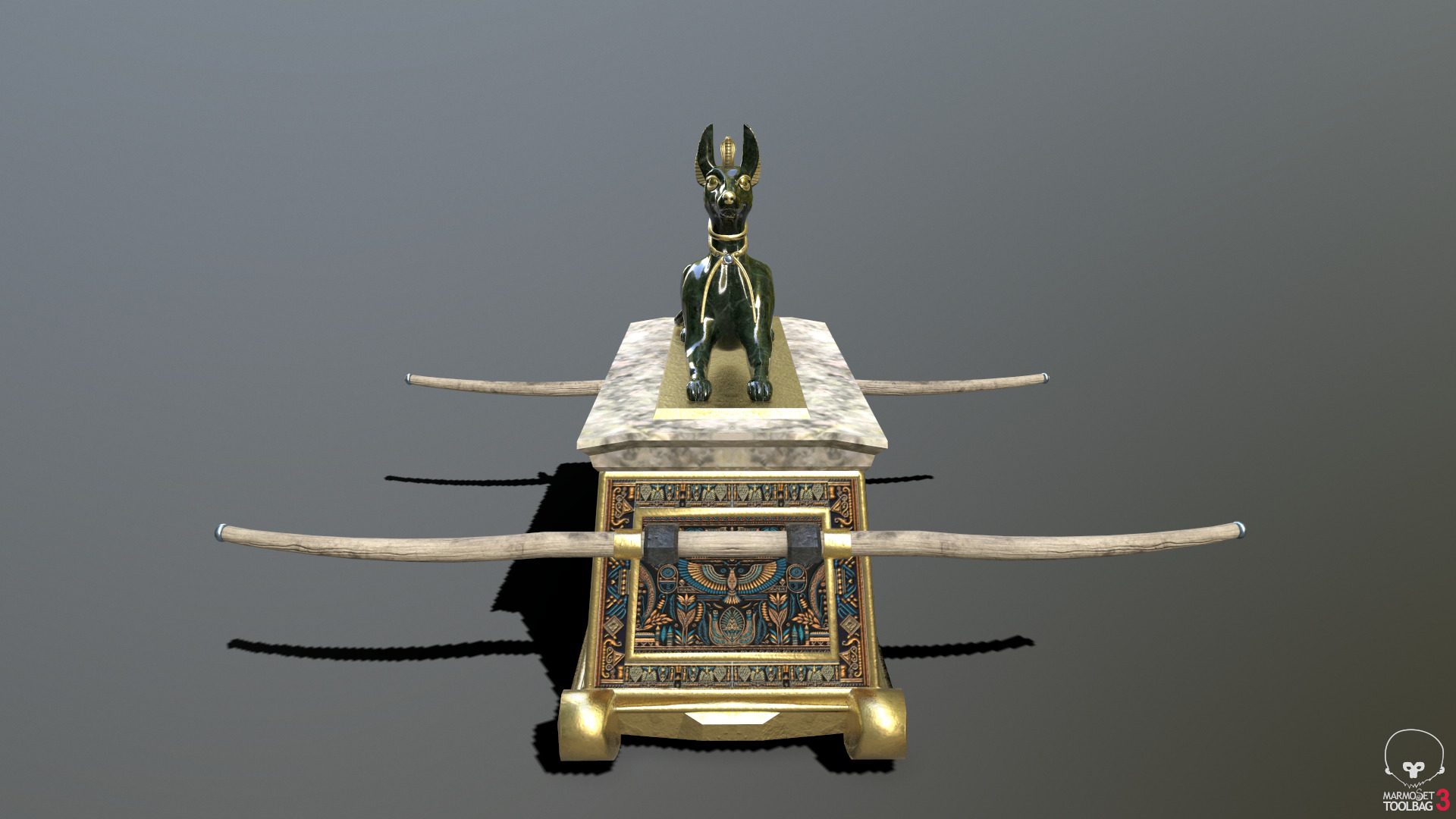 Egyptian Chest Low-poly 3D model_6