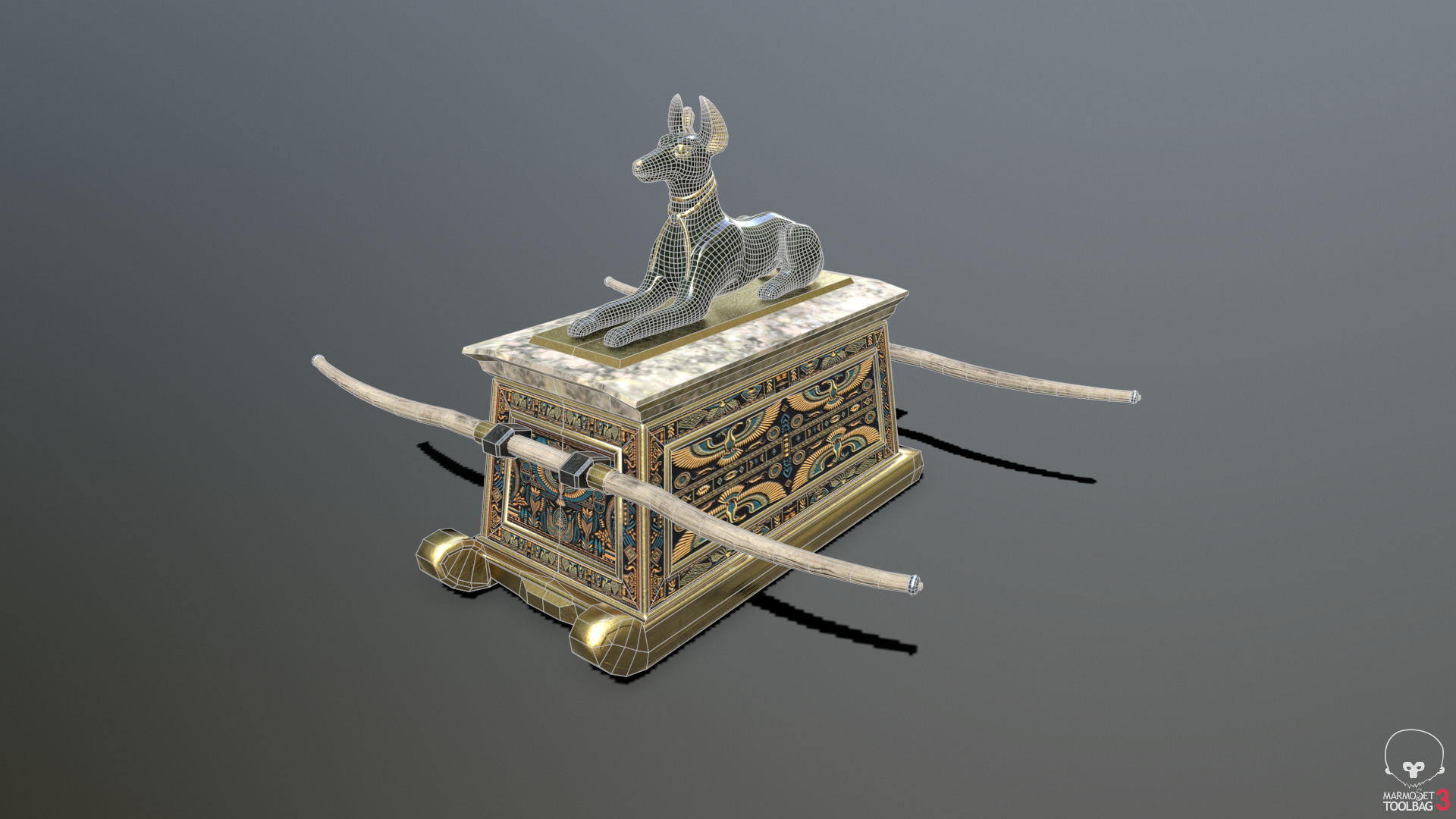 Egyptian Chest Low-poly 3D model_2
