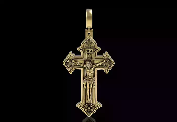 Jesus With Antique Cross Pendant