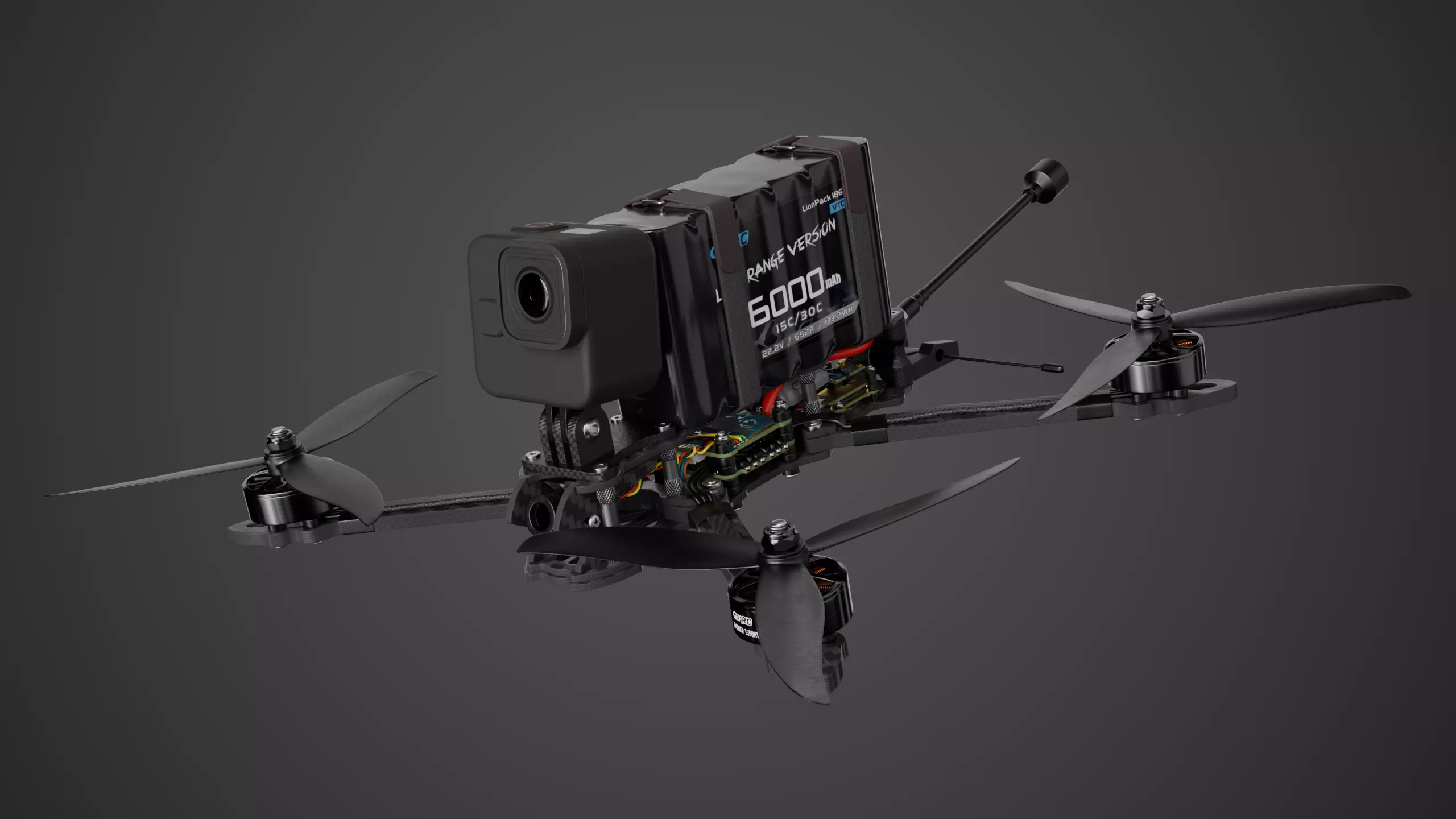 FPV drone 5 inches 3D model_0
