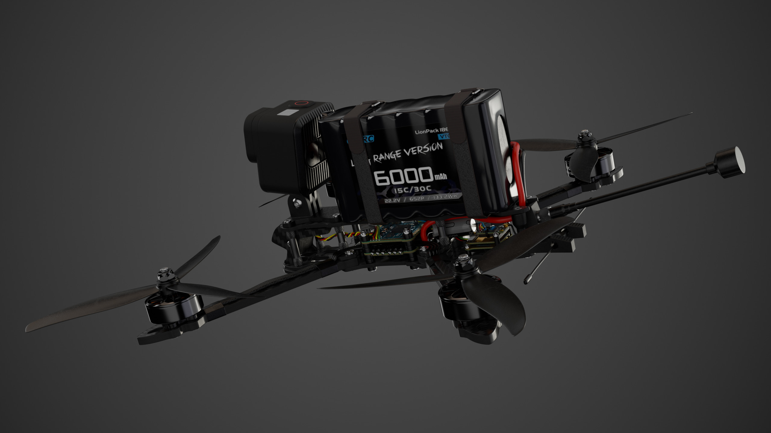 FPV drone 5 inches 3D model_4