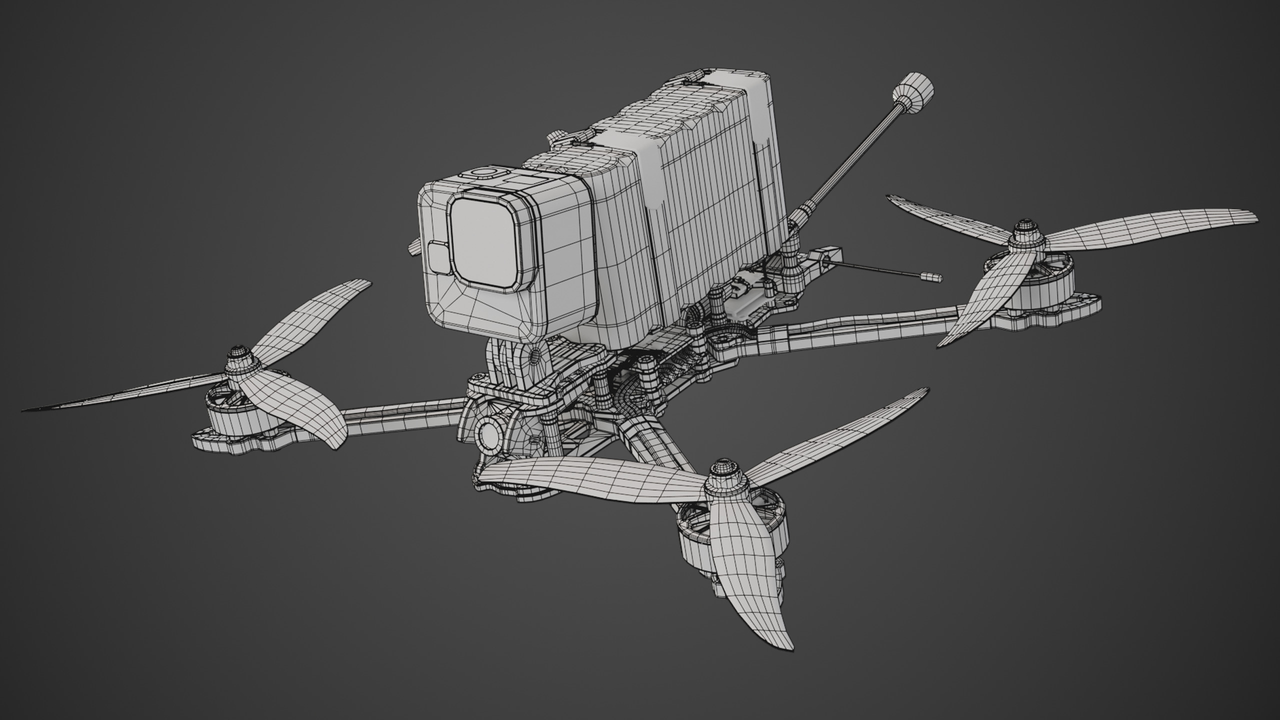 FPV drone 5 inches 3D model_6