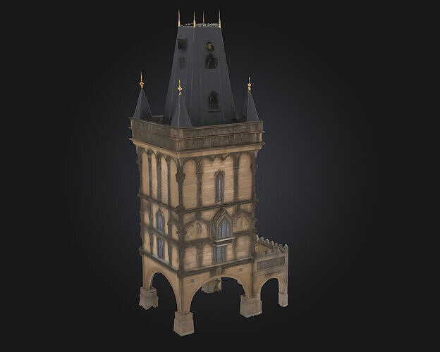 Gothic Tower Architecture  A Soaring Symbol of Dark Elegance 3D model 2