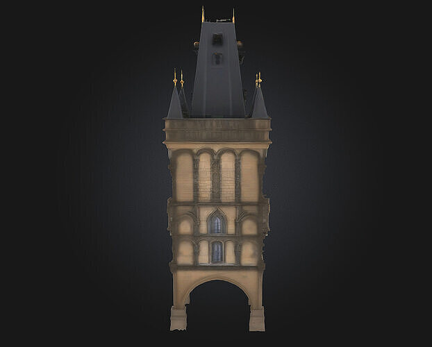 Gothic Tower Architecture  A Soaring Symbol of Dark Elegance 3D model 4