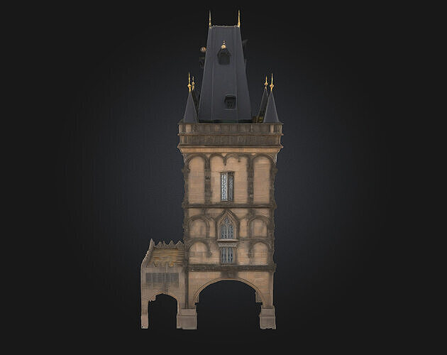Gothic Tower Architecture  A Soaring Symbol of Dark Elegance 3D model 5