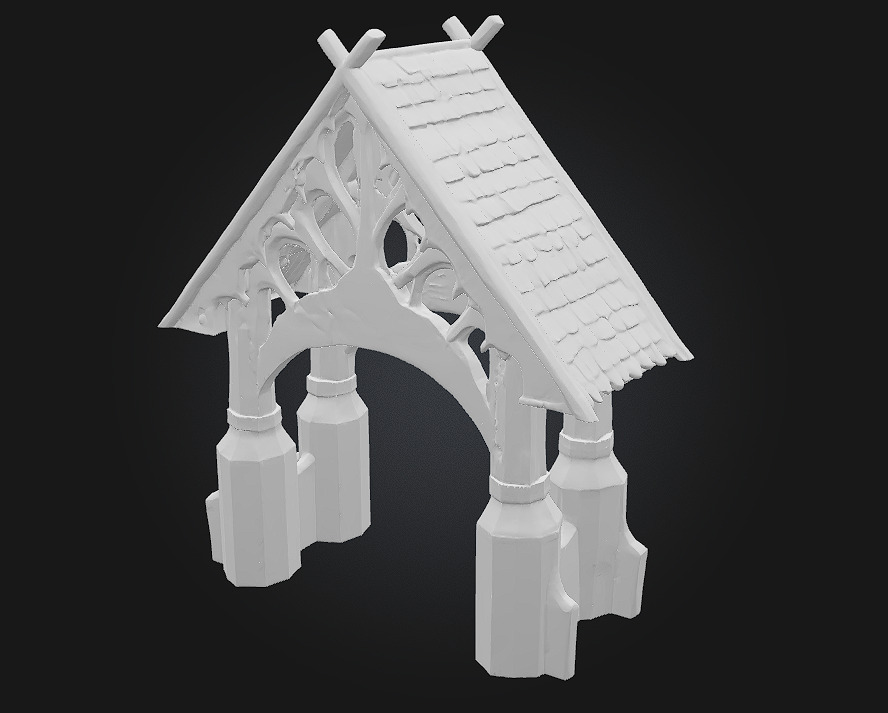 Nordic Carved Gatehouse  A Sentinel of Ancient Nordic  3D model_6