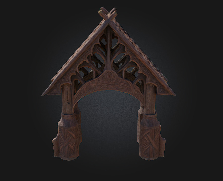 Nordic Carved Gatehouse  A Sentinel of Ancient Nordic  3D model_3