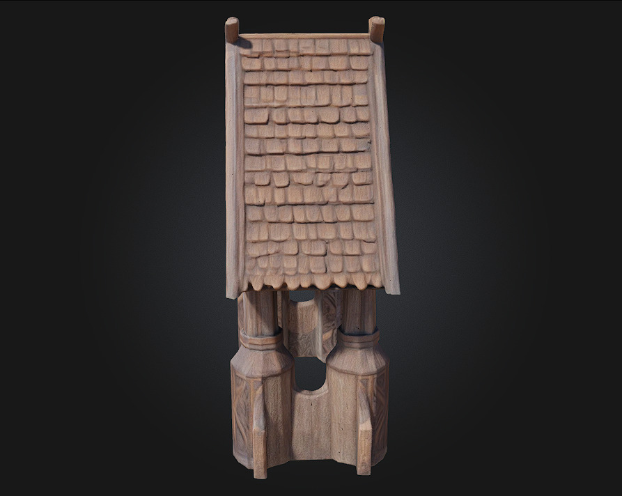 Nordic Carved Gatehouse  A Sentinel of Ancient Nordic  3D model_2