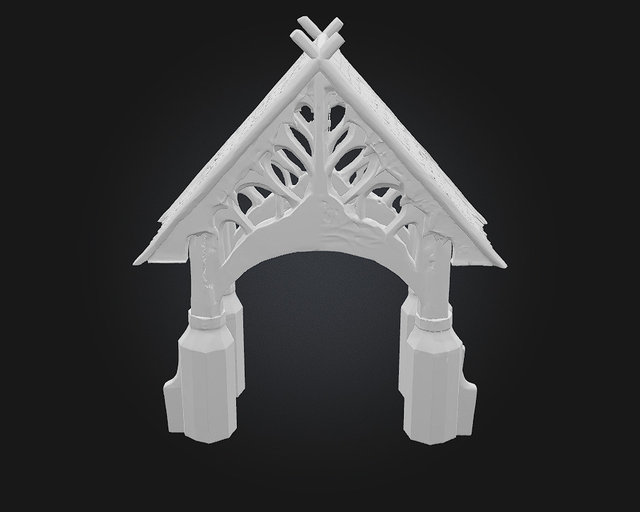 Nordic Carved Gatehouse  A Sentinel of Ancient Nordic  3D model_8