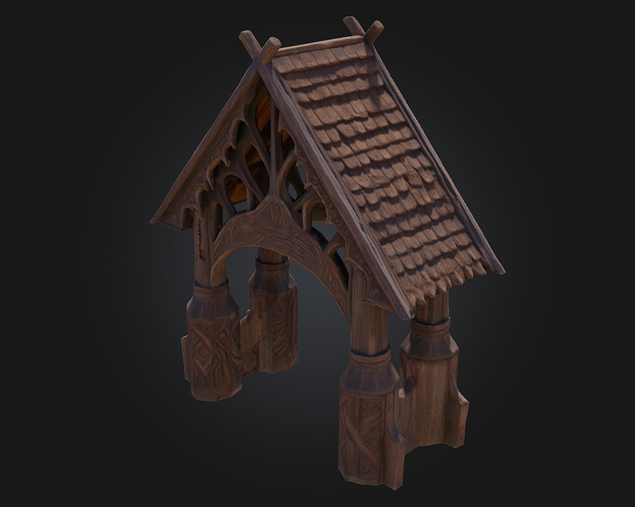 Nordic Carved Gatehouse  A Sentinel of Ancient Nordic  3D model_4
