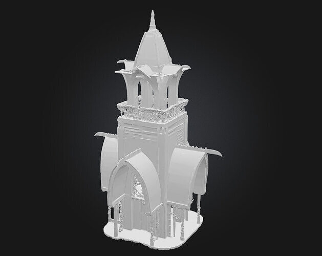 Elven Tower A Graceful Spire of Ancient Magic 3D model 7