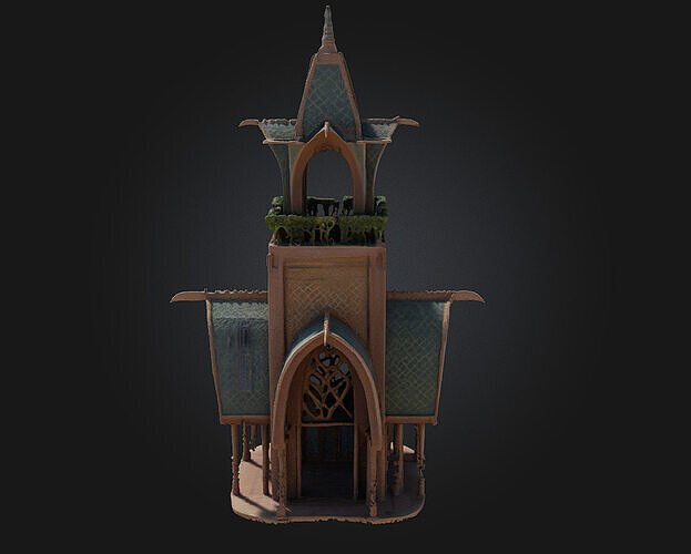 Elven Tower A Graceful Spire of Ancient Magic 3D model 5