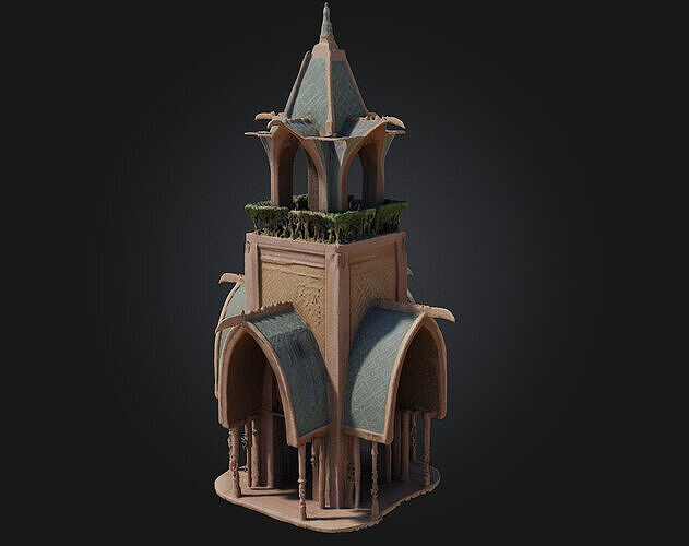 Elven Tower A Graceful Spire of Ancient Magic 3D model 3