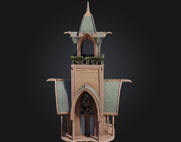 Elven Tower A Graceful Spire of Ancient Magic 3D model 6