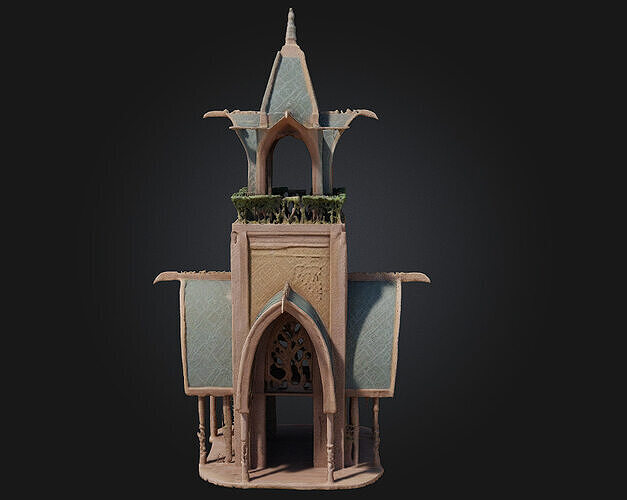 Elven Tower A Graceful Spire of Ancient Magic 3D model 4
