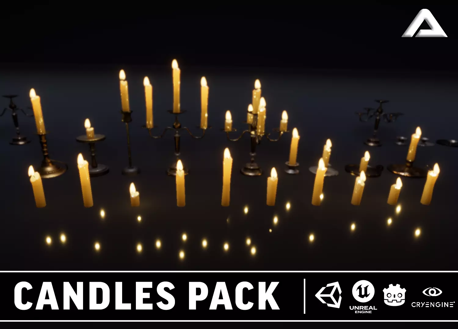 Realistic Candles Pack - Game Ready Low-poly 3D model