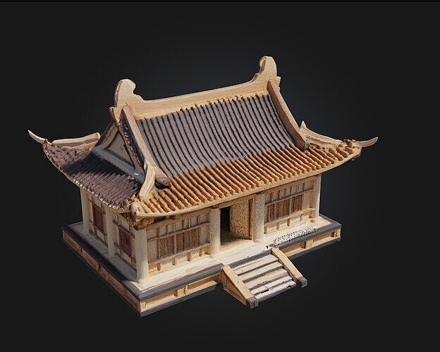 Ancient Pavilion Model  A Timeless Shelter of Elegance  3D model 2