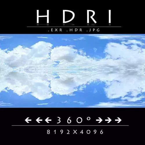 HDRI Cloudy Reflected Sky Ultra HD 8192x4096 3D model