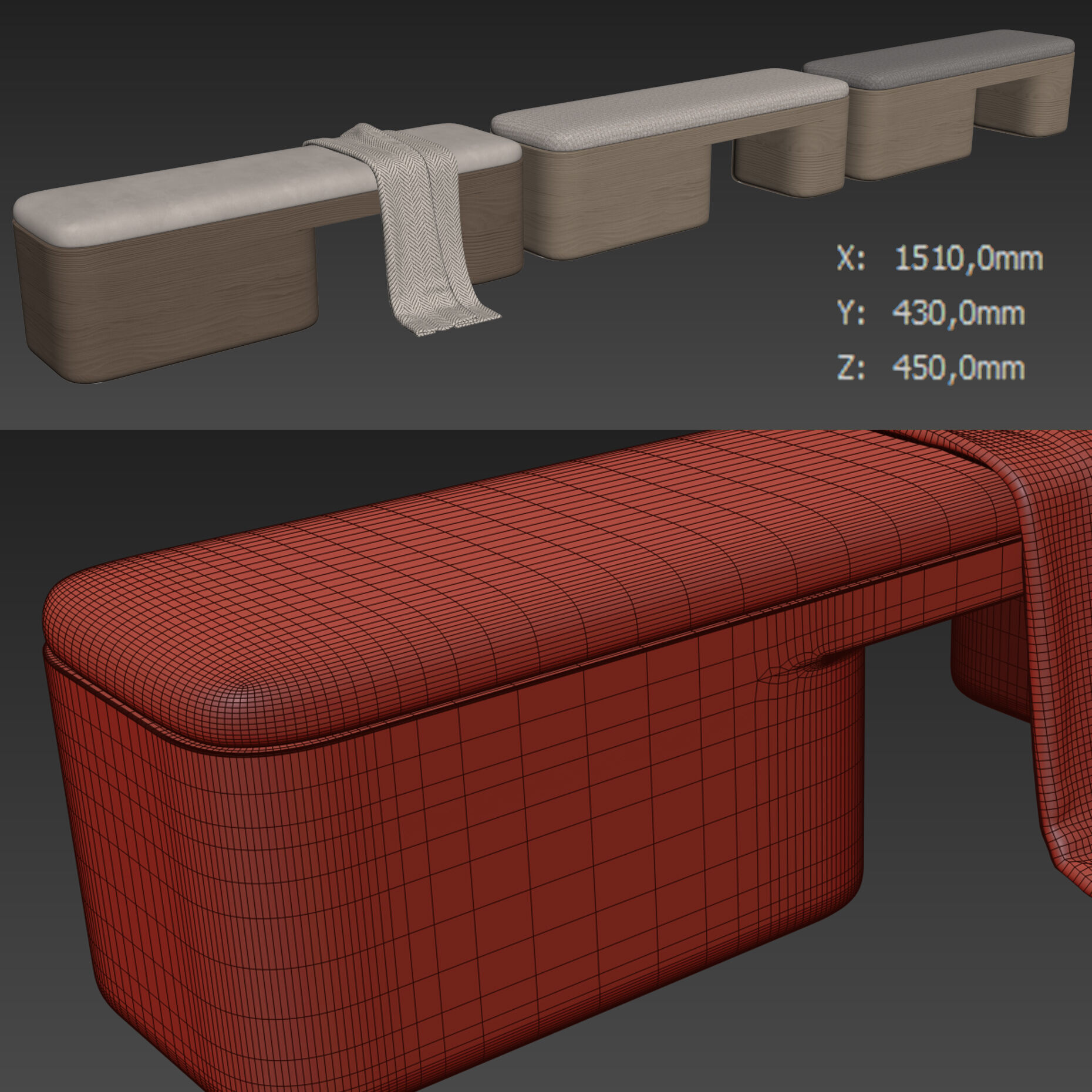 Nadia Bench By Nicholas Obeid 3D model_6