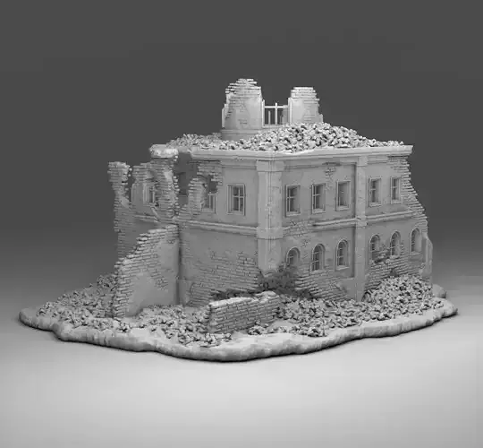 Destroyed administrative building