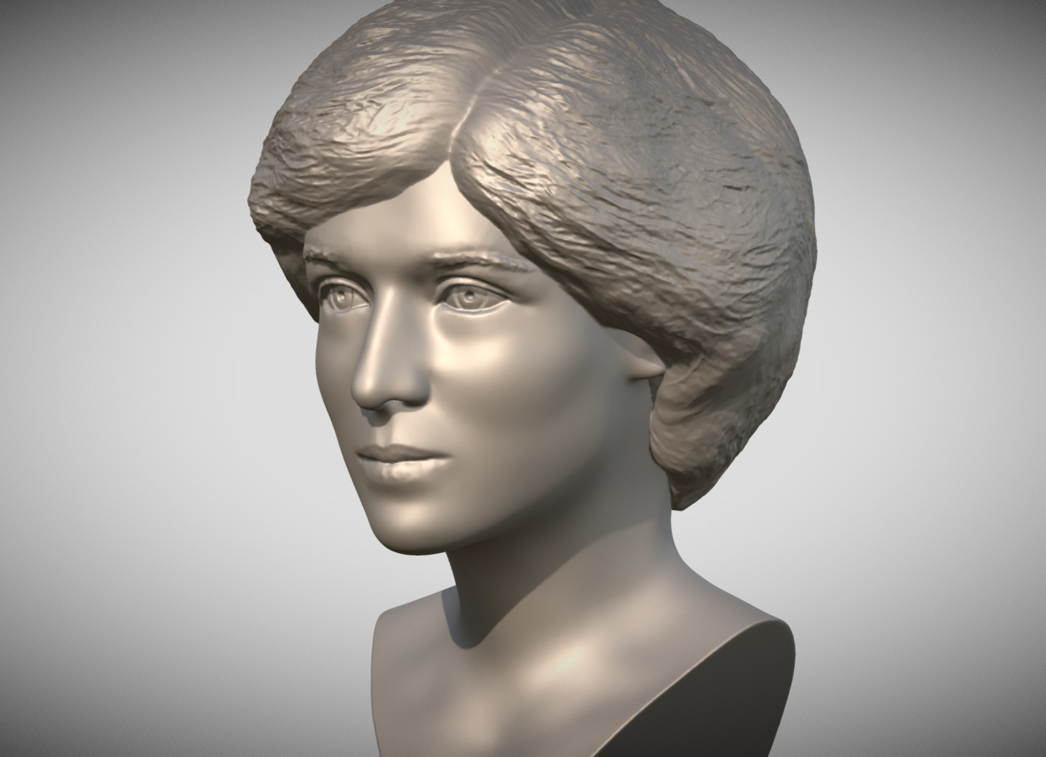 Princess Diana bust 3D print model_2