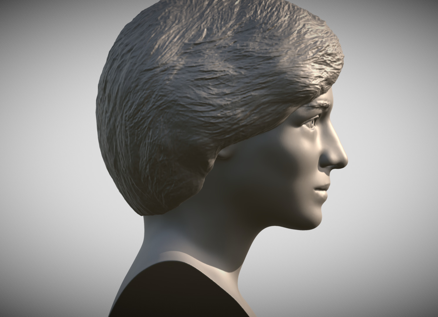 Princess Diana bust 3D print model_7