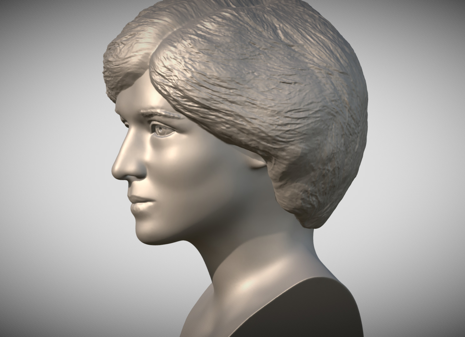 Princess Diana bust 3D print model_3