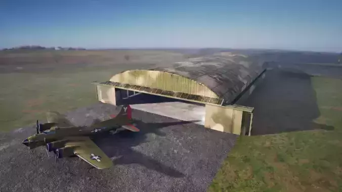 Large aircraft hanger shed type K from world war 2