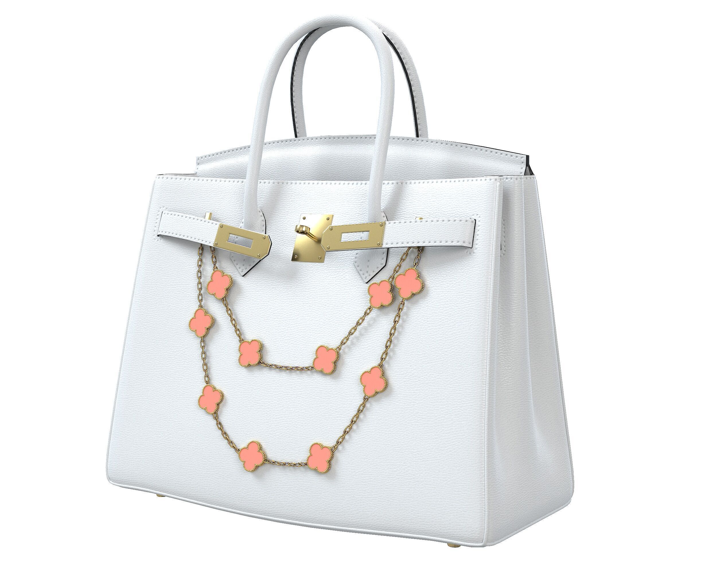 Hermes Birkin Bag with Chain Low-poly 3D model_27