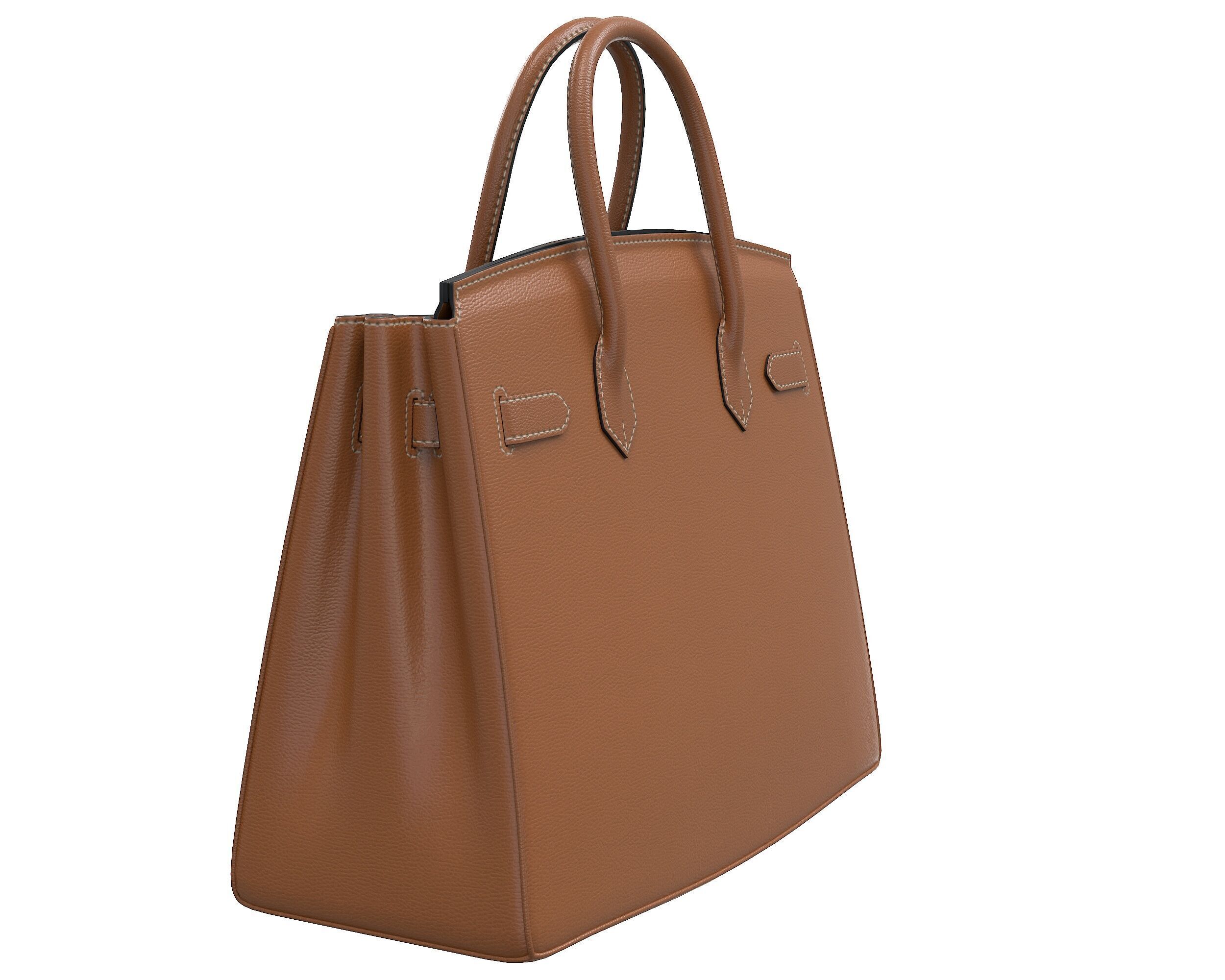 Hermes Birkin Bag with Chain Low-poly 3D model_17