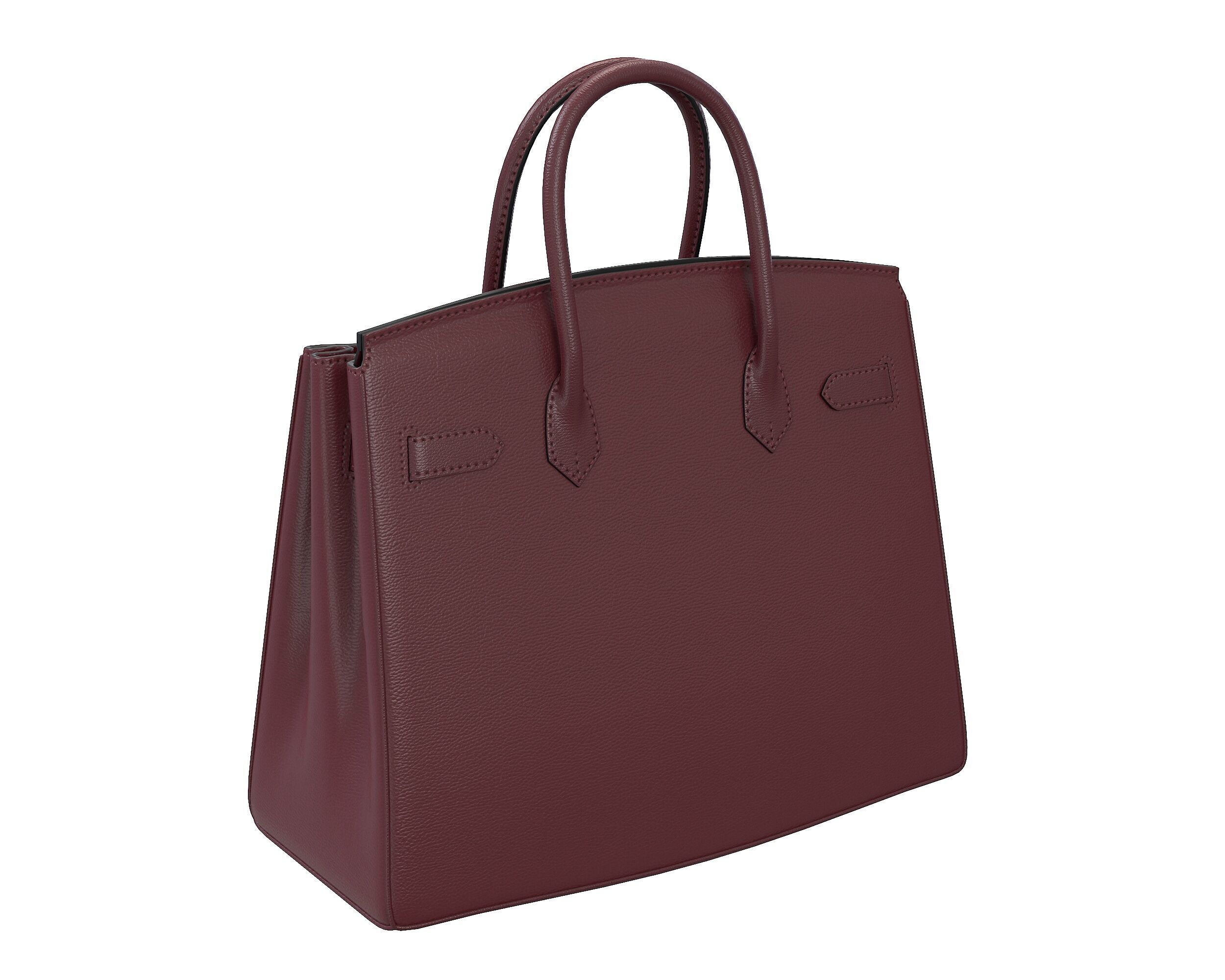 Hermes Birkin Bag with Chain Low-poly 3D model_8