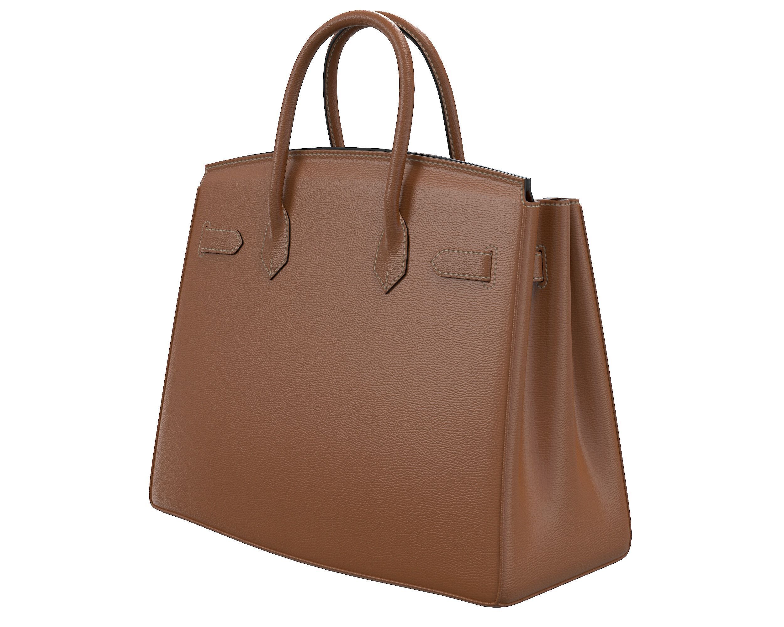 Hermes Birkin Bag with Chain Low-poly 3D model_16