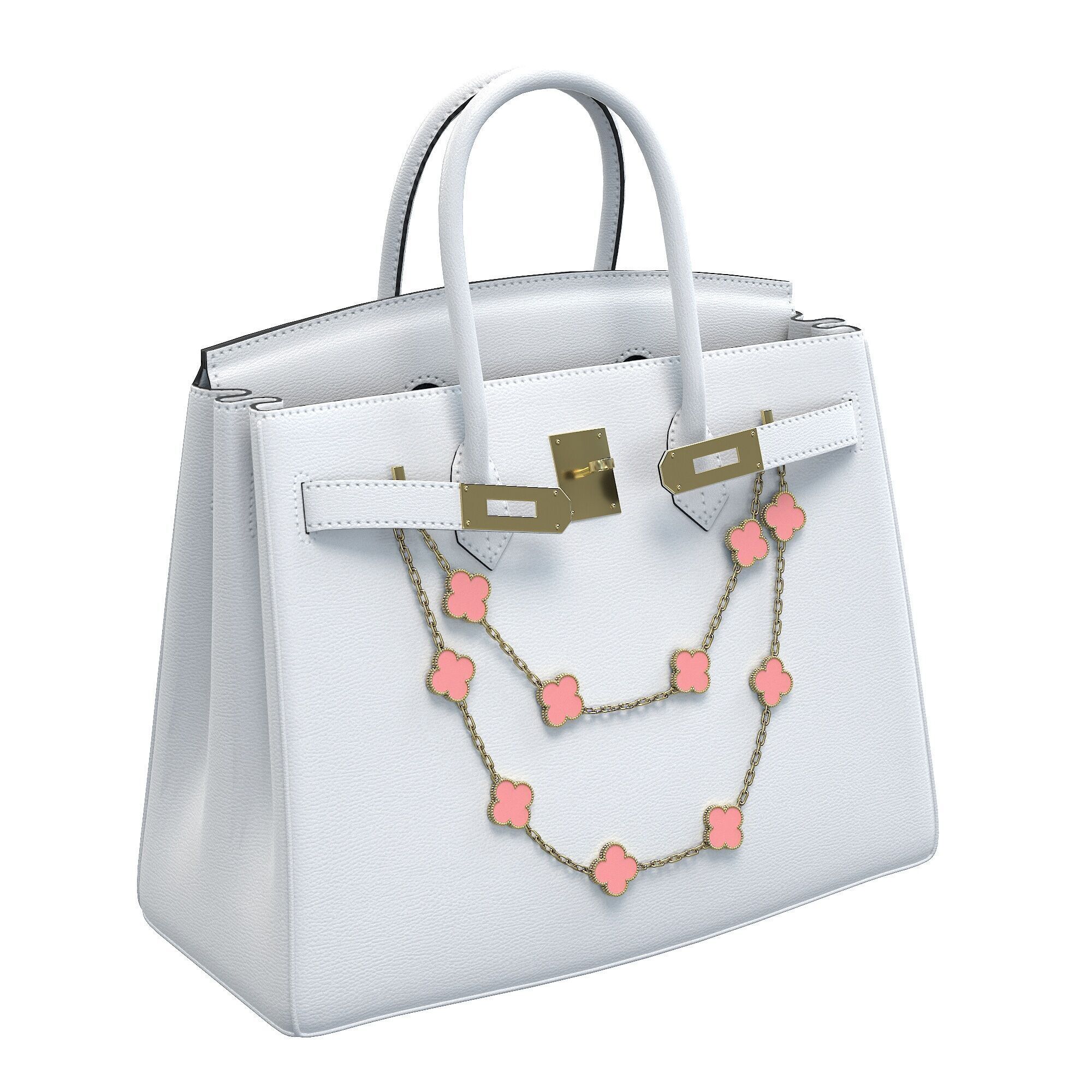 Hermes Birkin Bag with Chain Low-poly 3D model_25