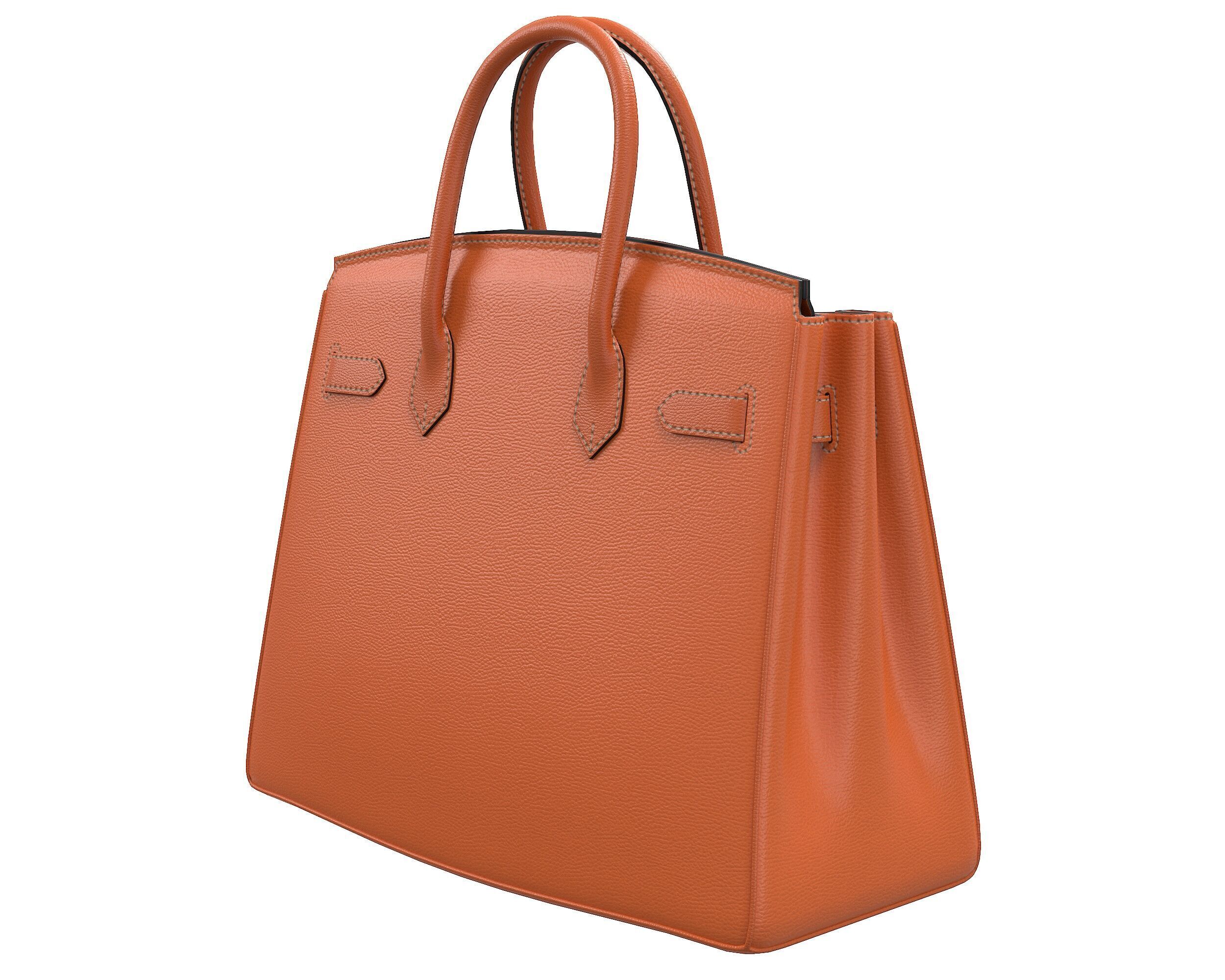 Hermes Birkin Bag with Chain Low-poly 3D model_23