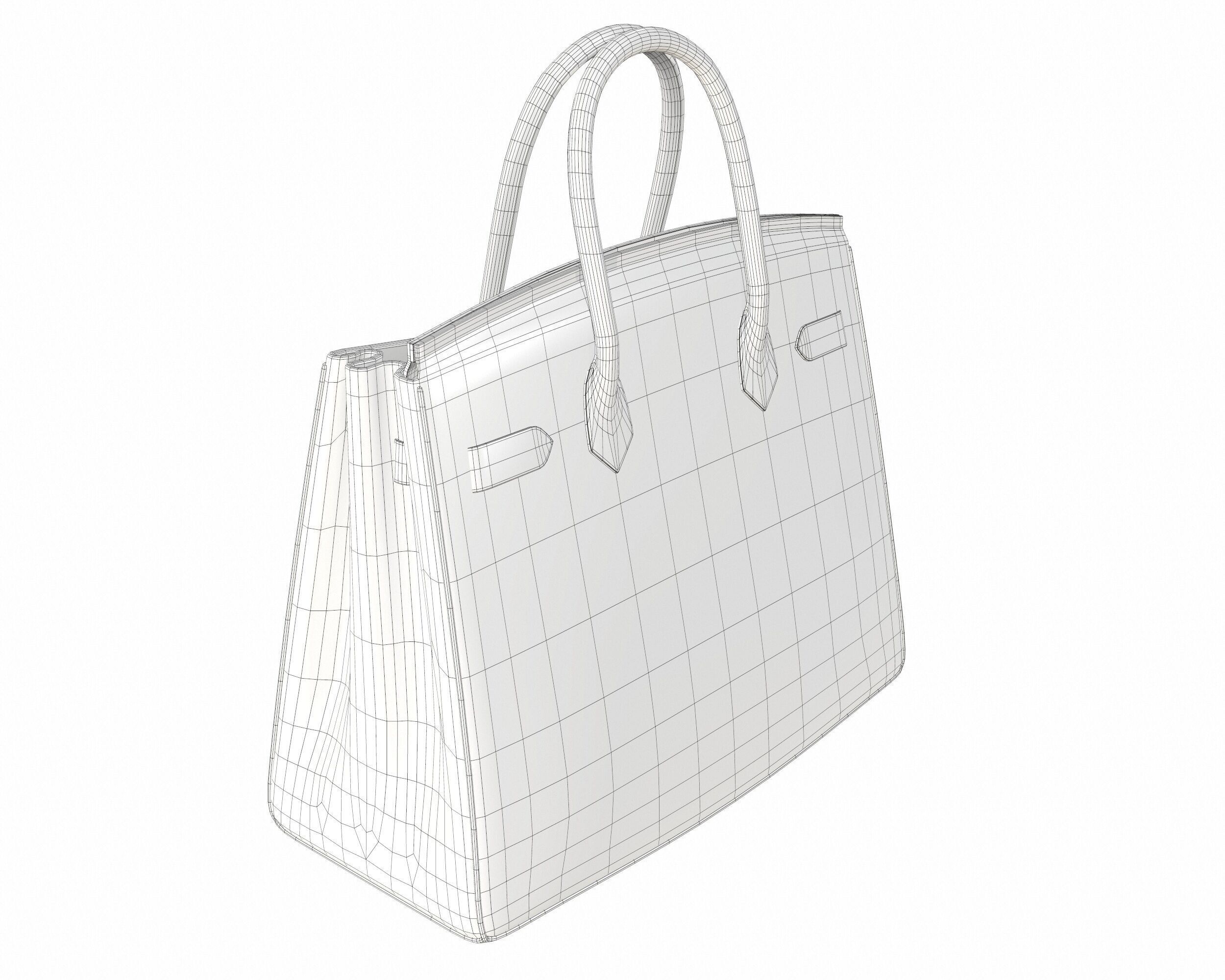 Hermes Birkin Bag with Chain Low-poly 3D model_33