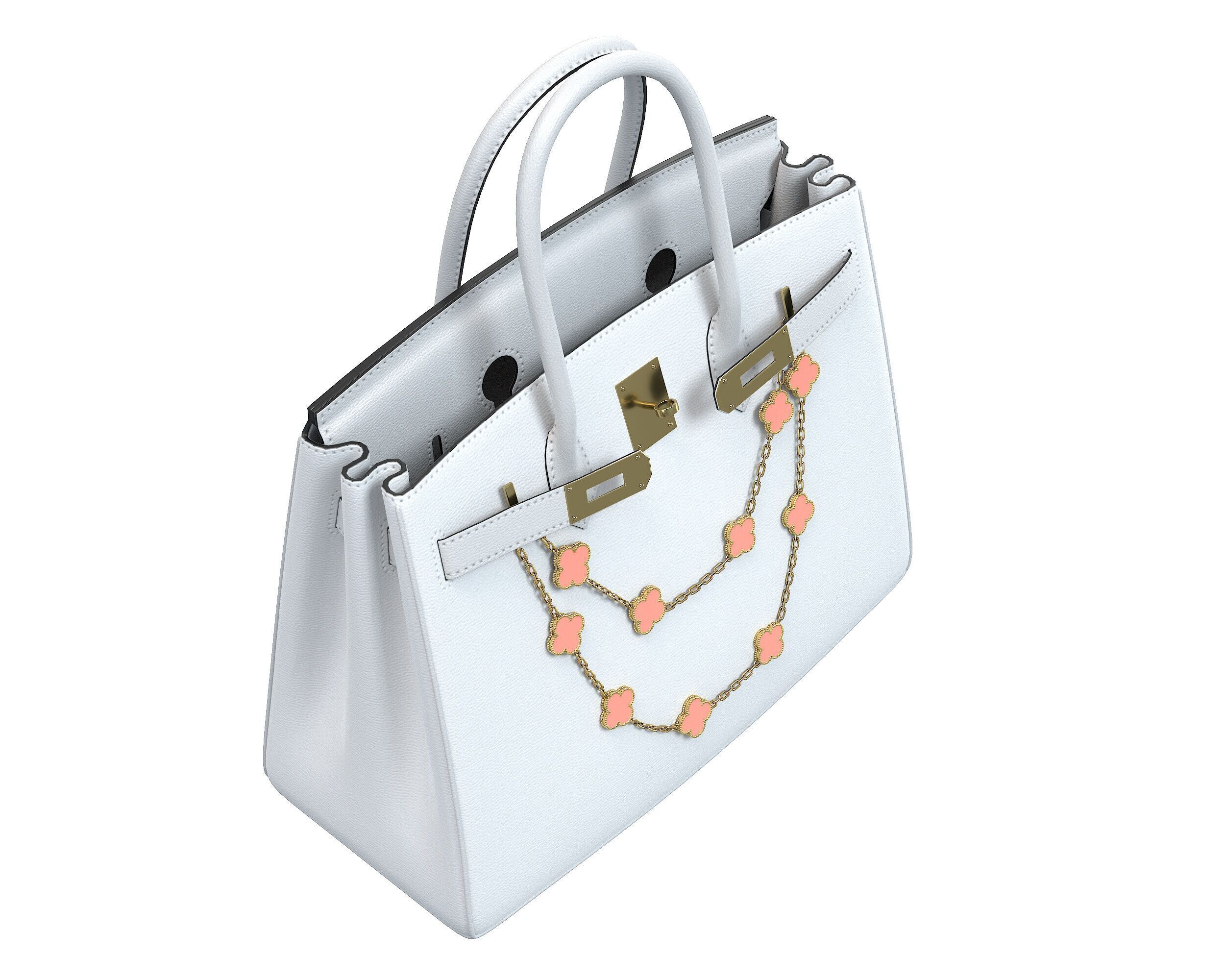 Hermes Birkin Bag with Chain Low-poly 3D model_30