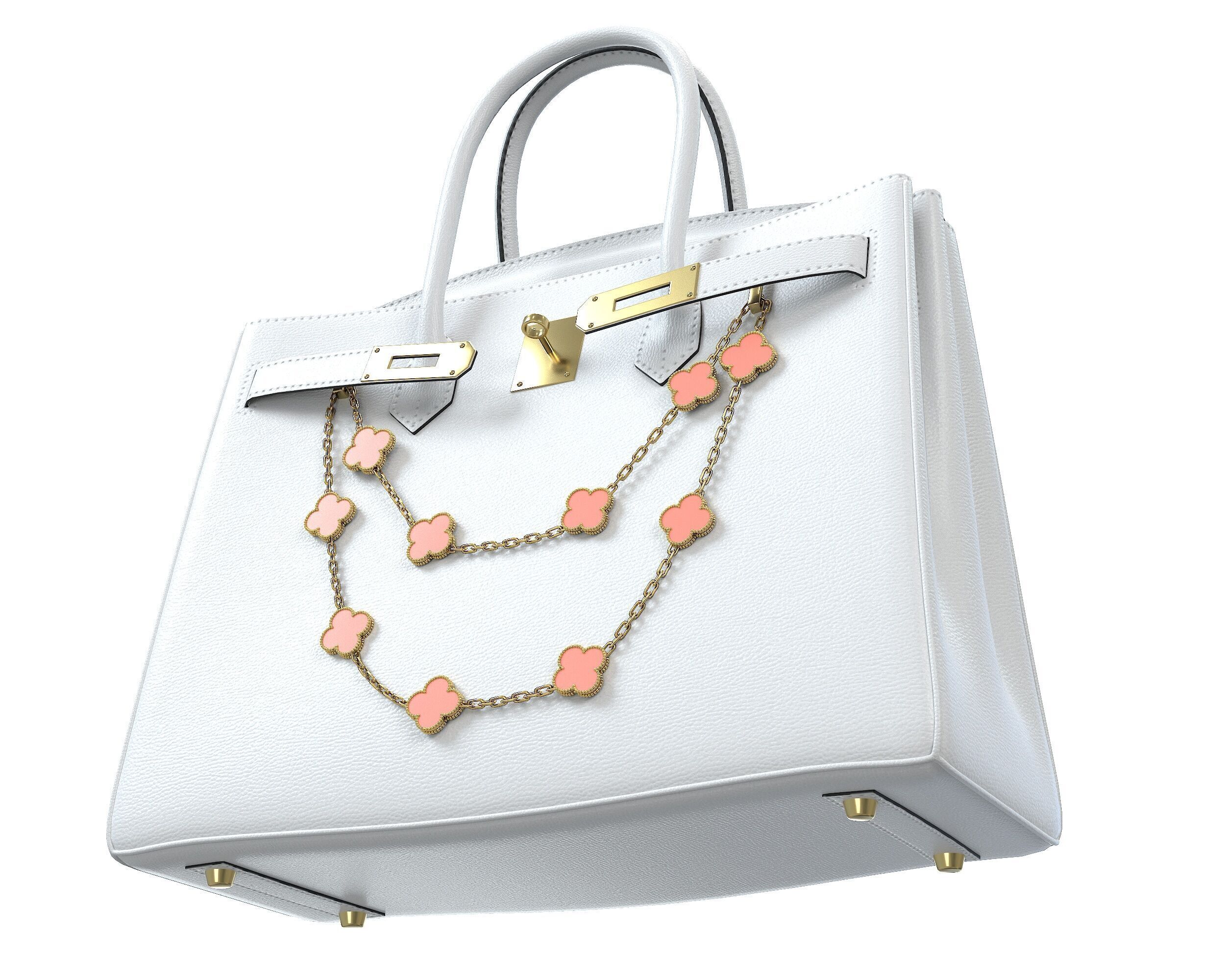 Hermes Birkin Bag with Chain Low-poly 3D model_26