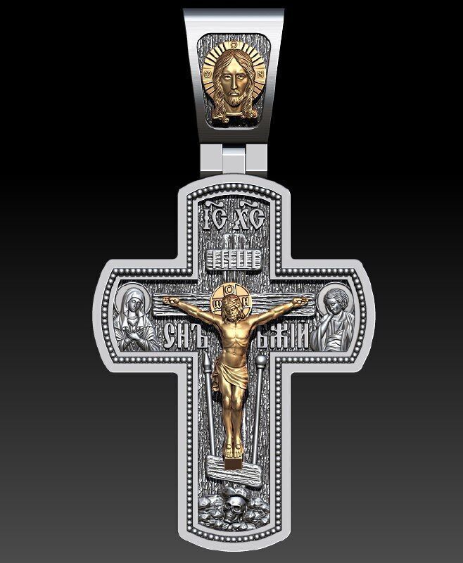 MASSIVE ORTHODOX CROSS WITH THE FACES OF SAINTS 3D print model_6