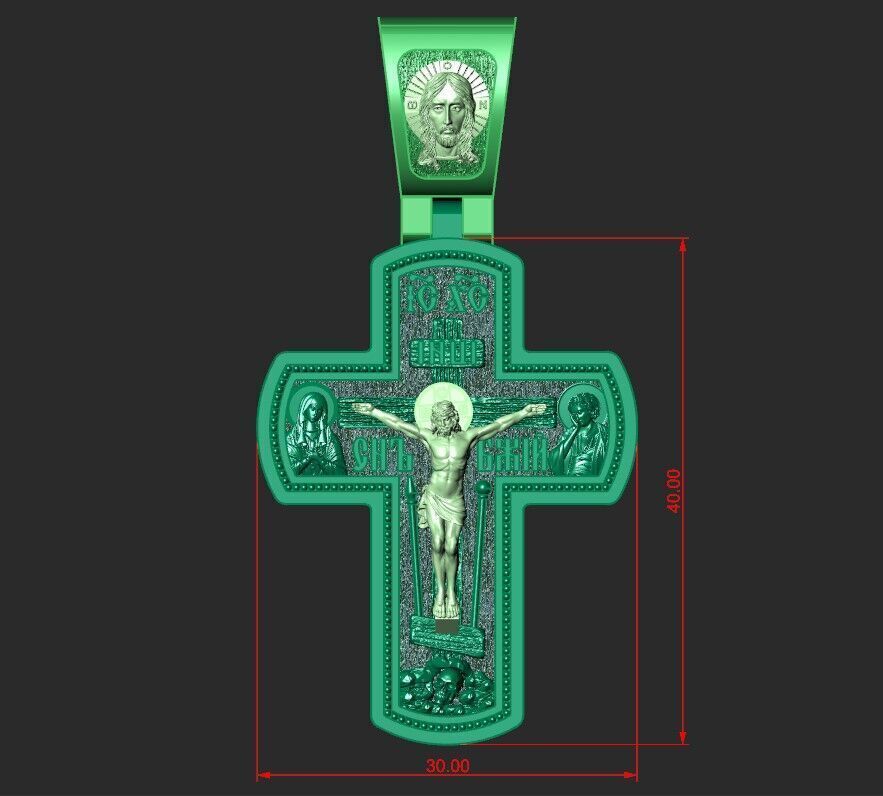 MASSIVE ORTHODOX CROSS WITH THE FACES OF SAINTS 3D print model_2