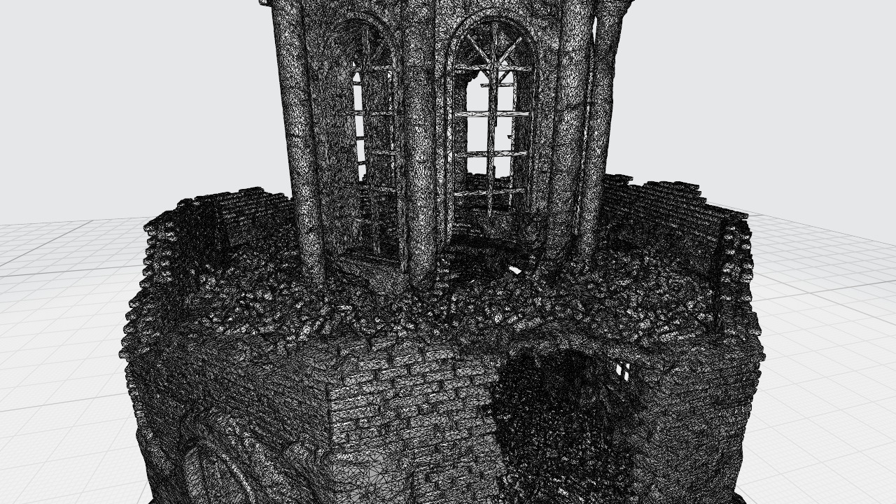 A ruined octagonal building 3D print model_14