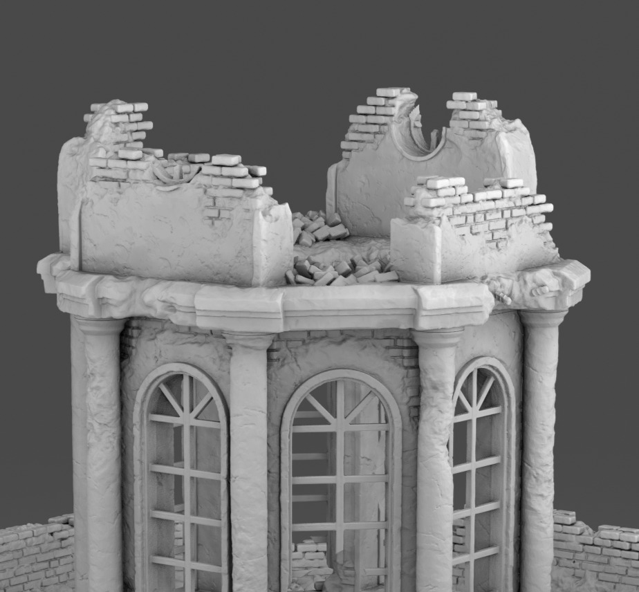 A ruined octagonal building 3D print model_11