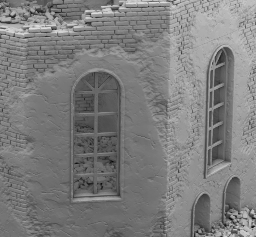 A ruined octagonal building 3D print model_10