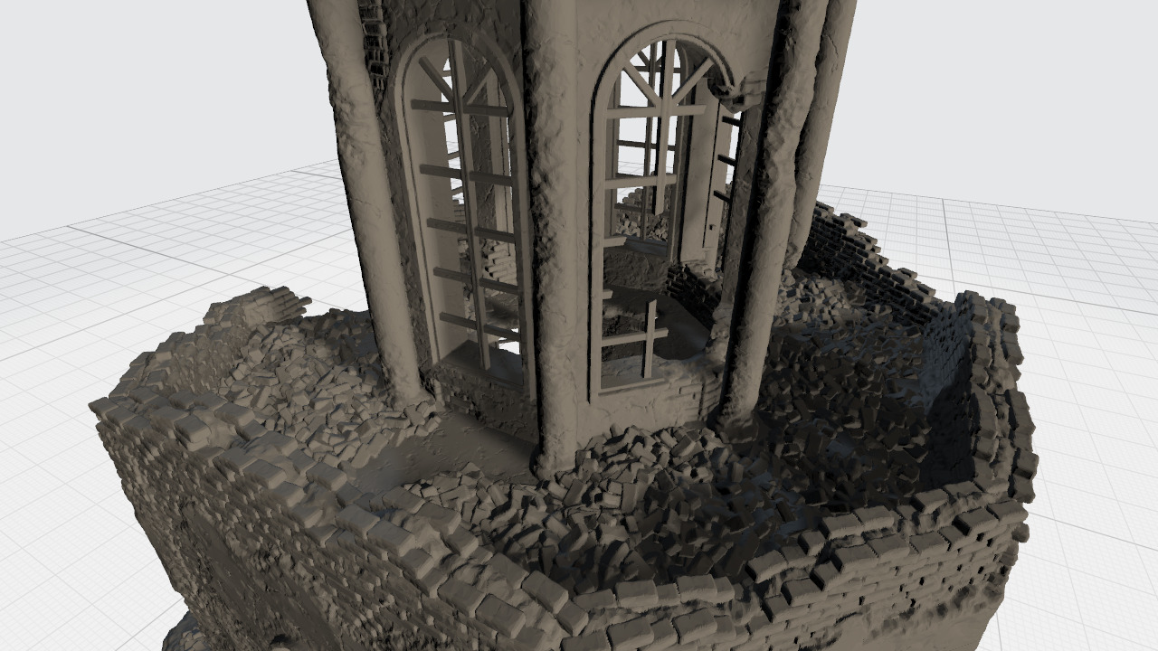 A ruined octagonal building 3D print model_16