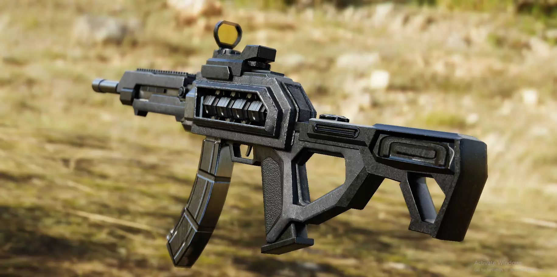 Realistic 3d assault rifle BLACK Low-poly 3D model