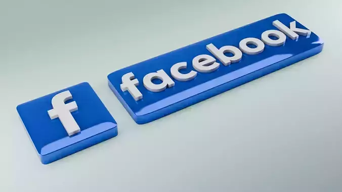 3D Facebook logo